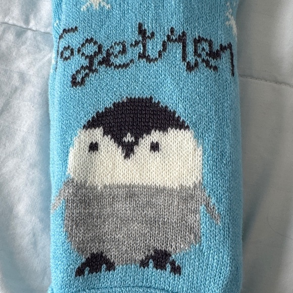 Cozy Blue Penguin Slippers NWOT, still hooked together. - Picture 4 of 4